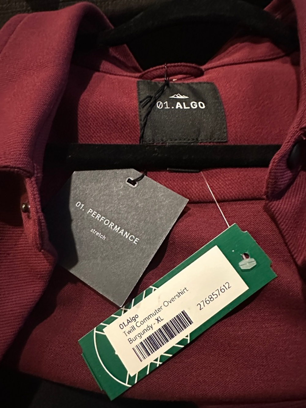 01.ALGO Men’s Burgundy Twill Overshirt Jacket- NWT- stitch fix-